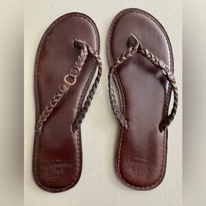 Abercrombie & Fitch Dark Brown Braided Sandals